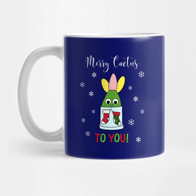 Merry Cactus To You - Hybrid Cactus In Christmas Themed Pot by DreamCactus